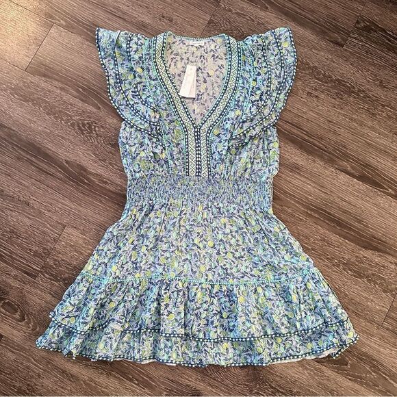 Poupette St Barth Camila Floral Ruffled Minidress New - Picture 1 of 9